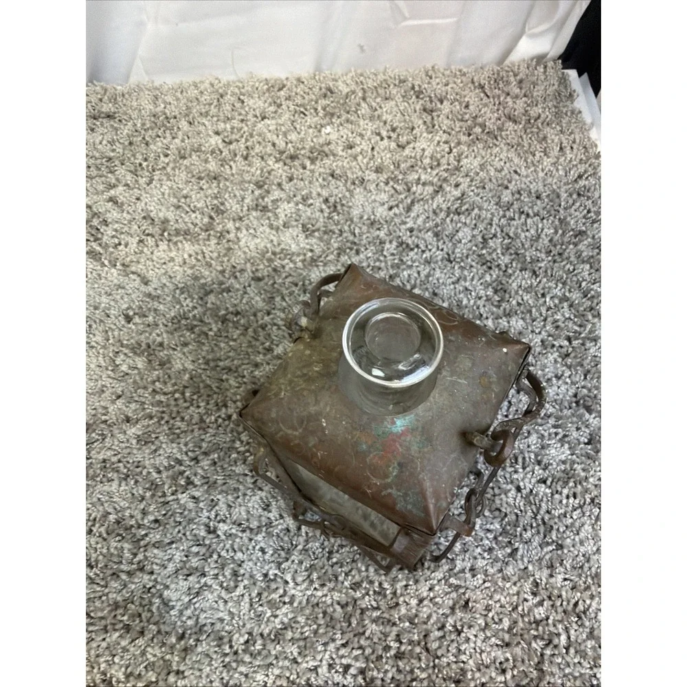 VINTAGE MID CENTURY STAMPED COPPER LANTERN DECANTER DENMARK MONSTERBESKYTTET